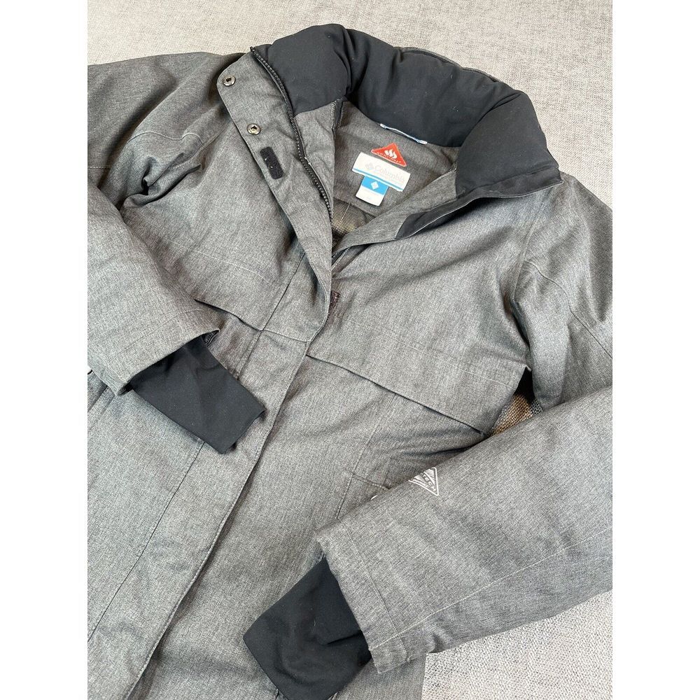 Columbia Jacket Womens XS Gray Apres Arson II Long Down Coat Omni-Heat - No Hood